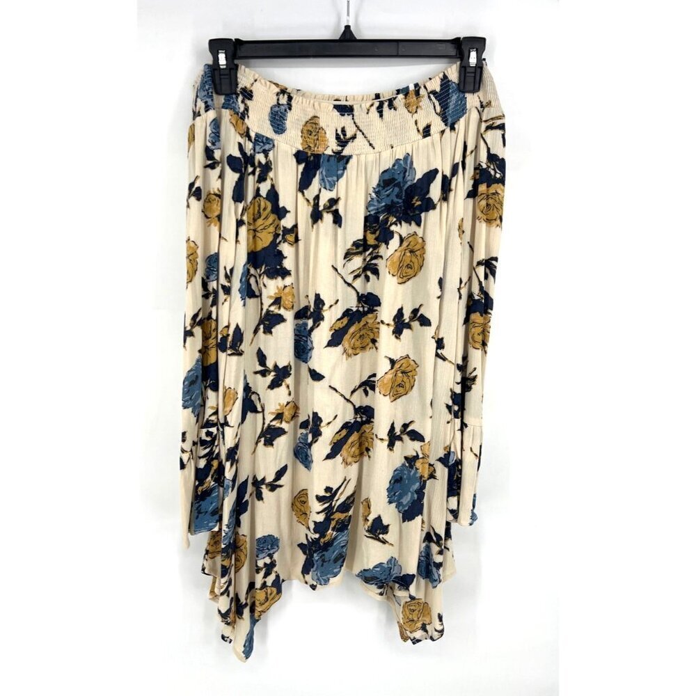 Blu Pepper Womens Floral Mini Dress Size Large Off The Shoulder Bell Sleeve